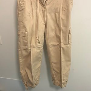 Cargo type pants with drawstring bottom